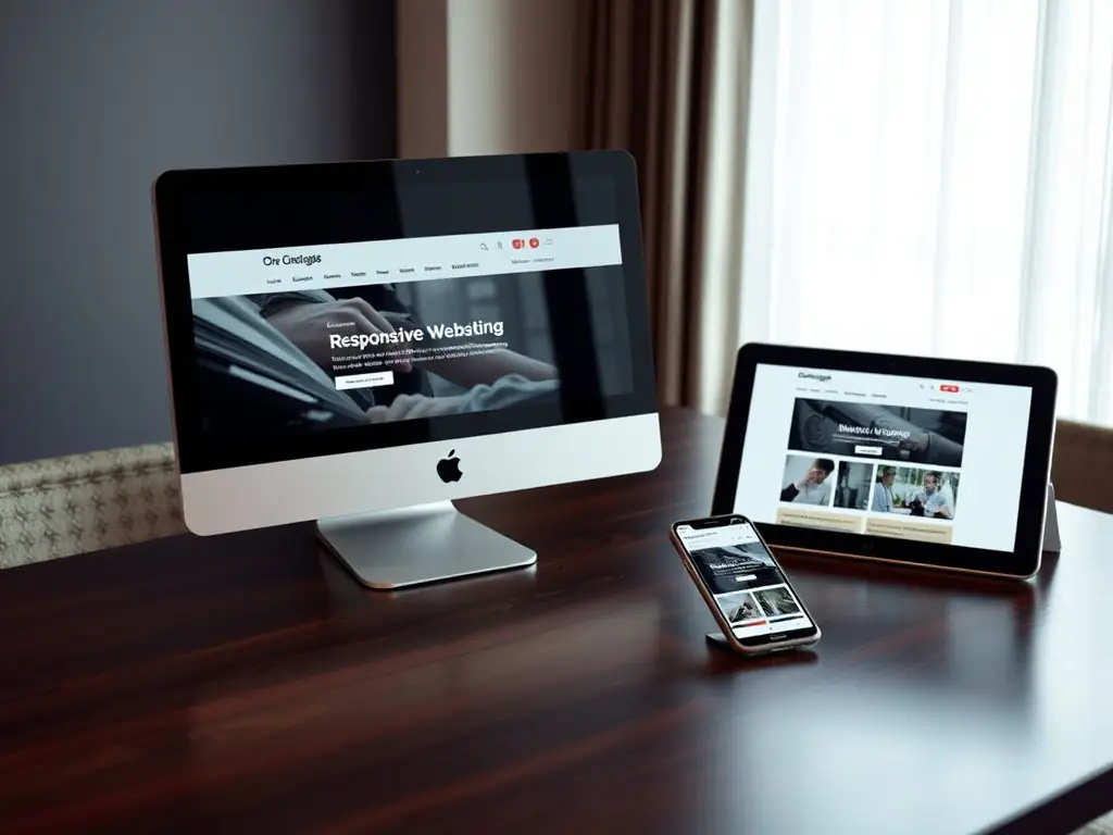 A clean, modern website design showcasing a responsive layout on various devices, emphasizing user experience and visual appeal.